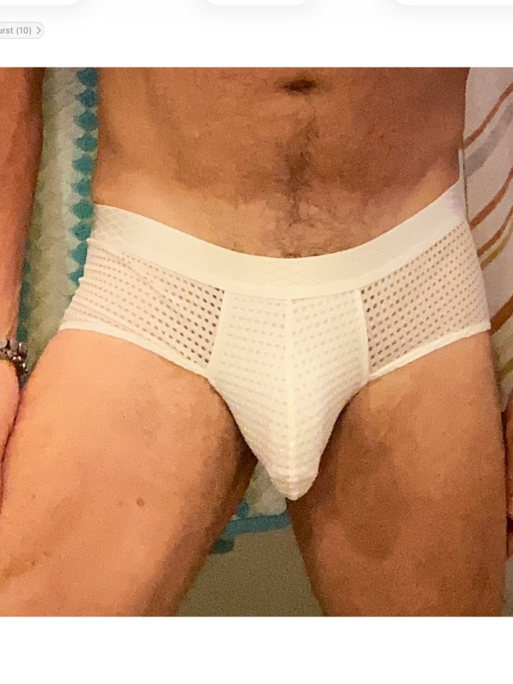 White mesh brief, tag xl but fits like Medium